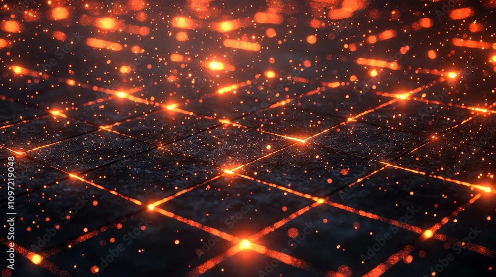 Aufkleber dynamic sparks of energy abstract background digital art dark environment close-up view conceptual i