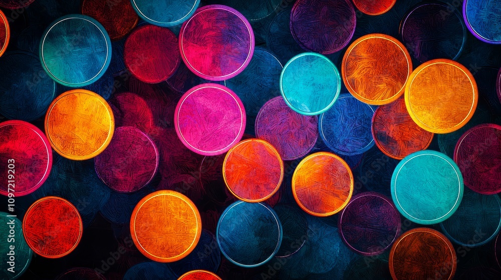 Aufkleber colorful abstract patterns digital art bright background vibrant atmosphere artistic view visual ins
