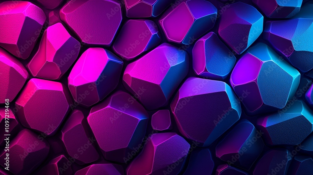 Aufkleber dynamic hexagonal patterns abstract art digital background colorful environment close-up view modern