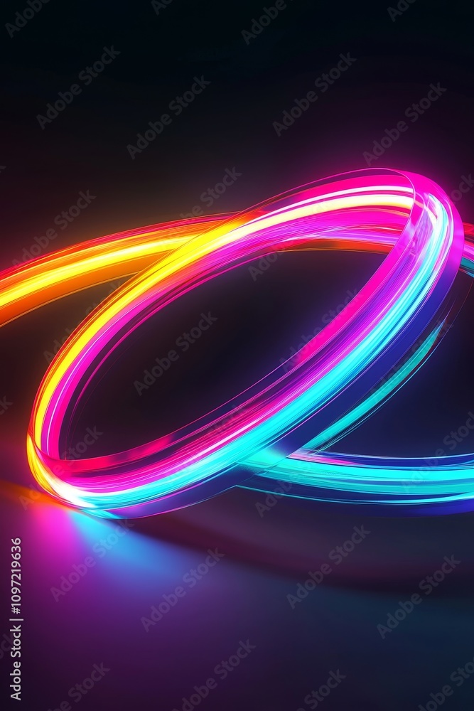 Aufkleber dynamic light trails digital realm abstract art dark background close-up visual innovation for creat