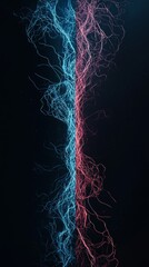 Dynamic energy flow abstract concept digital art dark background close-up view visualizing connections