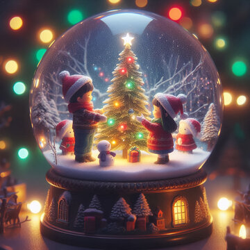 globo de neve com uma cena de Natal