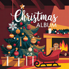 Christmas, Album Cover, Design, Christmas Album, Cover Design, Christmas Illustration, Album Illustration, Cover Illustration, Christmas Sketch, Album Sketch, Cover Sketch, Christmas Vector, Album