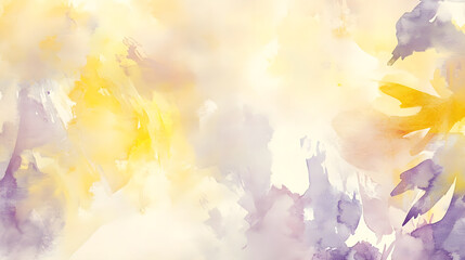 Gentle watercolor blend in pastel yellow and soft lavender for a spring-inspired look