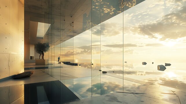 Largescale building processes glass in coastal regions highlighting advanced techniques and architectural beauty