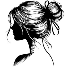 Silhouette of a woman's hair tie