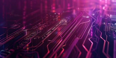 Fototapeta premium Abstract Digital Circuitry: A Glowing Network of Lines and Points