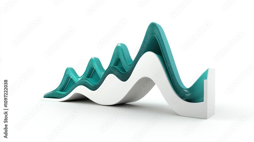 Aufkleber A stylized graph with wave-like peaks, representing data trends or analytics.
