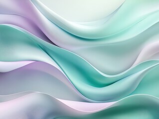 Fototapeta premium Soft, flowing pastel waves creating a serene and calming abstract background.