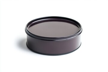 round steel drum with smooth surface, isolated on white background