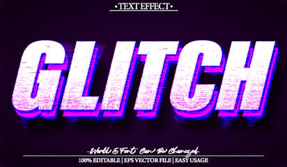 Glitch Vector Text Effect Editable Alphabet