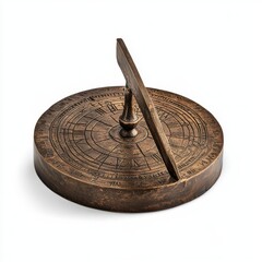 Sundial made of bronze, showcasing intricate designs and shadows