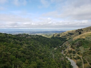 Naklejka premium Scenic Valley Overlooking Urban Landscape