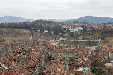 Swiss Bern from high level view in early spring