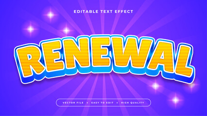 Blue Orange and Purple Violet Renewal 3d Editable Text Effect - Font Style