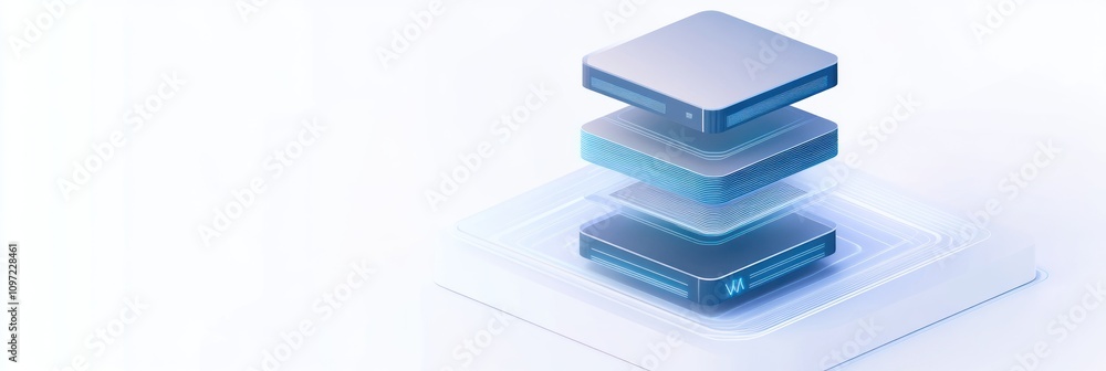 Leinwandbilder abstract illustration of layered technology components representing data processing.