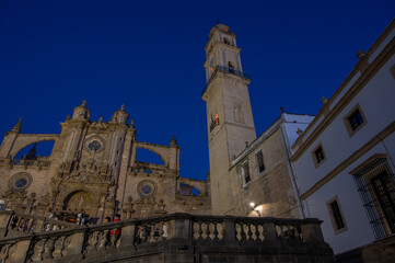 Walking in old part of Jerez de la Frontera, Sherry wine making town, Andalusia, Spain in summer,...