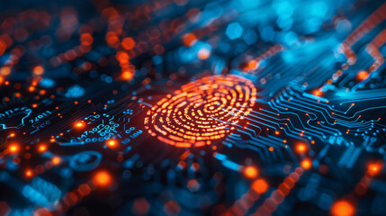 Digital Wallet with Fingerprint Scanner Background