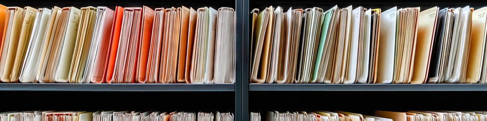 Orderly Files: A pristine file cabinet, showcasing rows of alphabetized folders.