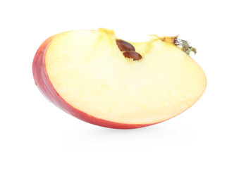 Slice of fresh ripe apple isolated on white