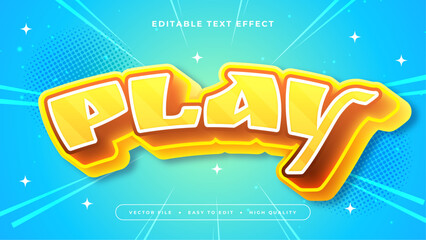 Orange Yellow and Blue Play 3d Editable Text Effect - Font Style