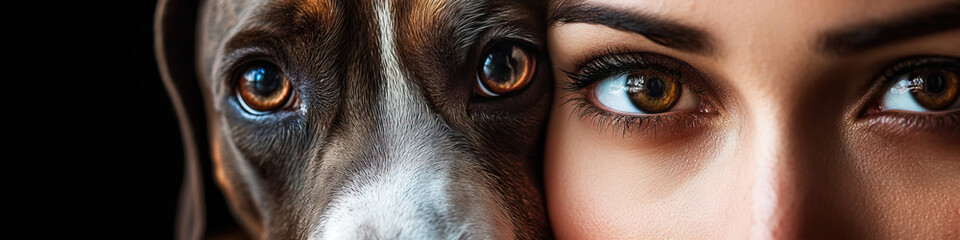 Obraz premium Loyal Companions: Big Dogs with Their Owners