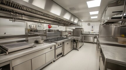 Modern Commercial Kitchen Stainless Steel Design