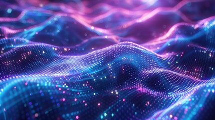 Futuristic neon light beams in vibrant blue and pink, creating an abstract technology-inspired background.