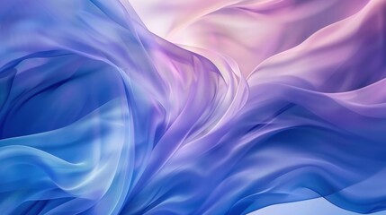 Obraz premium Wavy, silky texture in iridescent pastel shades of purple, blue, and pink, creating a fluid, elegant abstract pattern.
