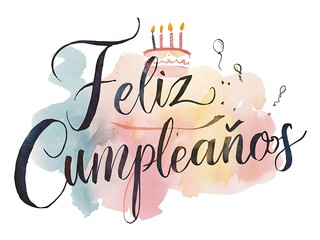 Feliz cumpleanos brush stroke