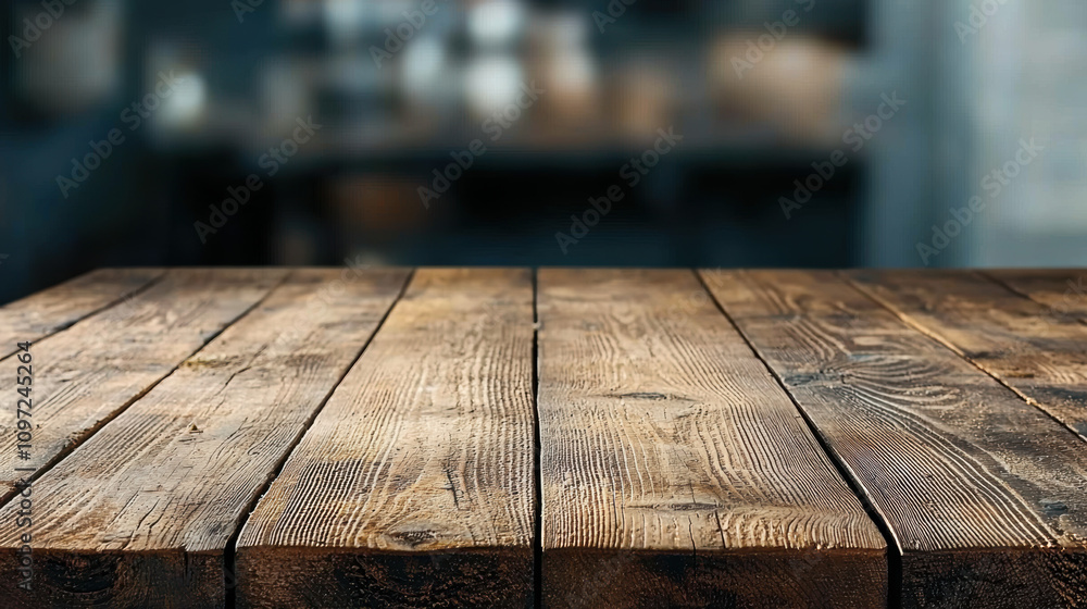 Aufkleber a rustic wooden table with a blurred background, creating a warm and inviting atmosphere.