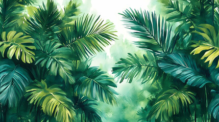 Lush Tropical Watercolor Illustration