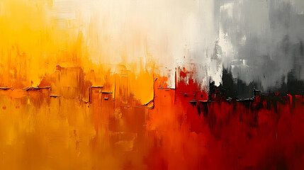 Obraz premium Abstract Warm Hues Oil Painting