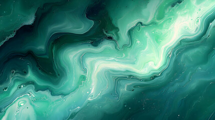 Fototapeta premium Abstract Green Liquid Marble Background