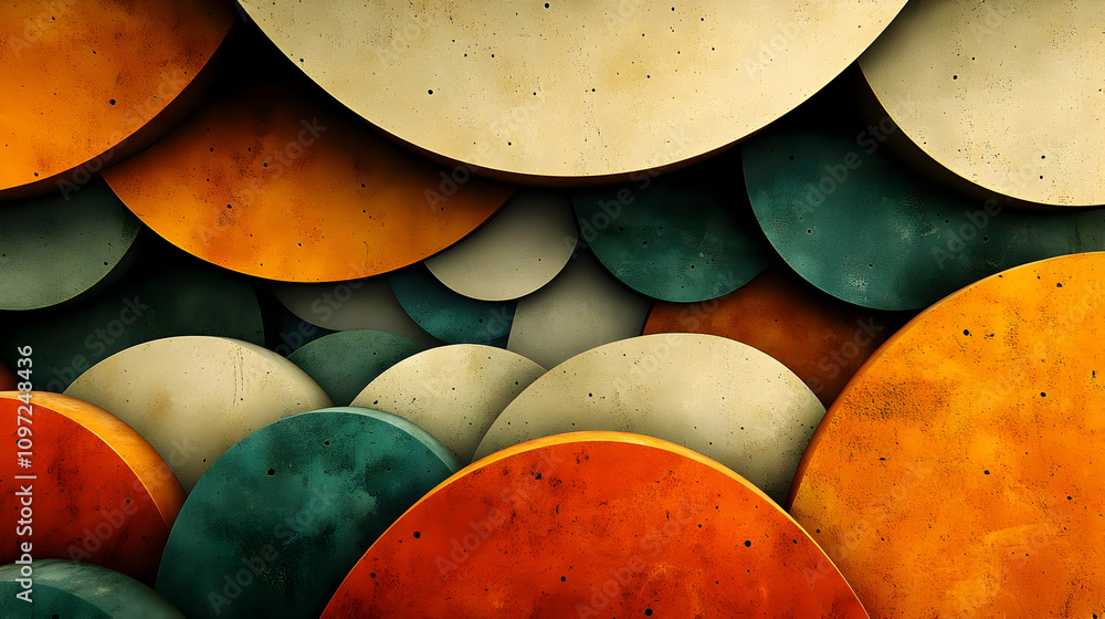 Poster abstract 3d background: overlapping circles