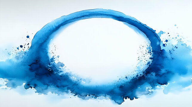 Abstract Watercolor Blue Circle Background