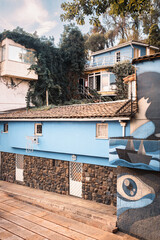 La Chascona, the residential house of acclaimed Chilean poet and Nobel Prize winner Pablo Neruda, located in Santiago, Chile. It is the most recognized cultural attraction in Barrio Bellavista.