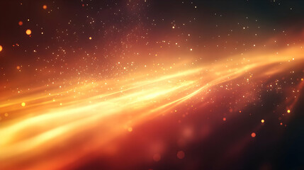 Golden Abstract Background, Glowing Particles