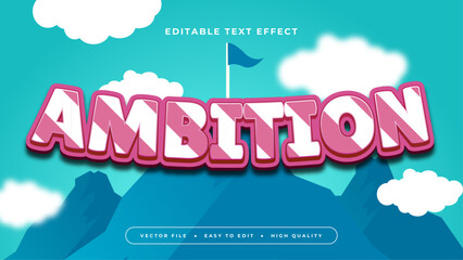 Blue White and Red Ambition 3d Editable Text Effect - Font Style