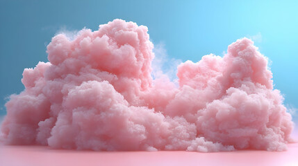 Pink Fluffy Cloud 3D Render