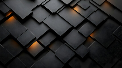 Abstract 3D Black Square Background