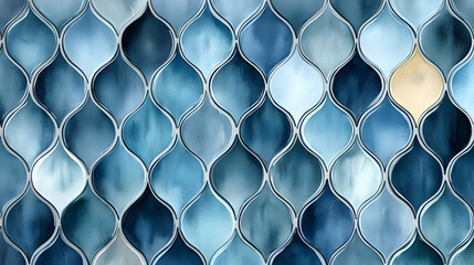 Watercolor Teal Abstract Background Illustration