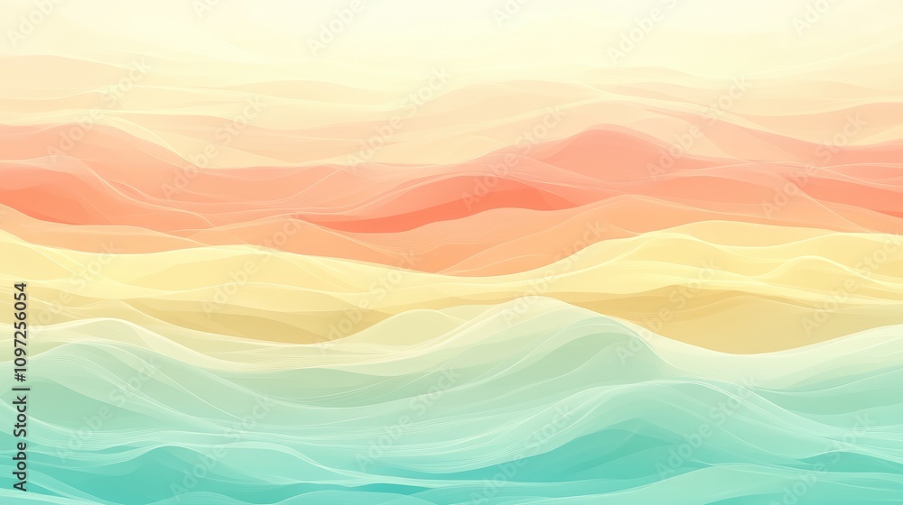 Poster soft waves of color blend seamlessly, creating a fluid and modern backdrop perfect for branding, dig