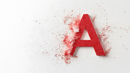 vibrant red glitter letter with dynamic explosion of color and texture. This striking image captures essence of creativity and celebration, perfect for various design projects