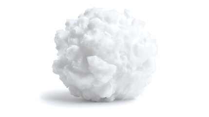 snowball isolated on white background, showcasing its fluffy texture and pure white color, evokes sense of winter fun and playfulness
