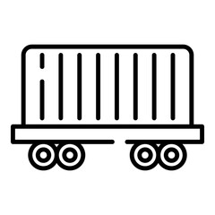 Cargo train black line icon