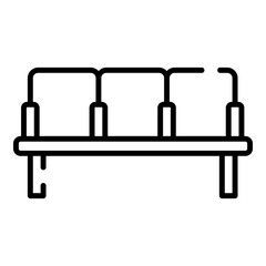 Train station bench black line icon
