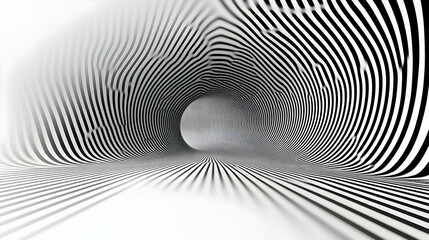 Abstract 3D Striped Tunnel Background