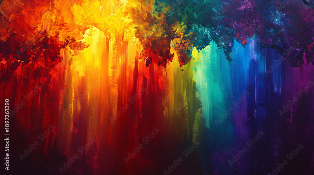 Aufkleber Abstract oil painting featuring a vivid array of colors and dynamic textures for a captivating visual experience