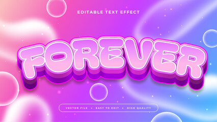 Blue and Purple Violet Forever 3d Editable Text Effect - Font Style